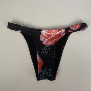 Black Flower Bikini Bottoms